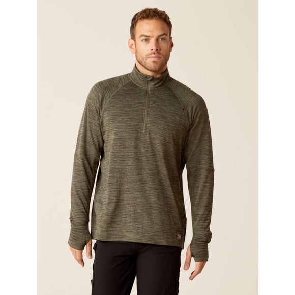 Ariat Rebar Gridwork Base Layer 1/4 Zip LS T Shirt Mens XL 
Beetle Green NWT - Picture 1 of 6